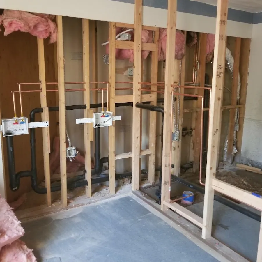 Copper pipe rough-in and plumbing installation in Laurel